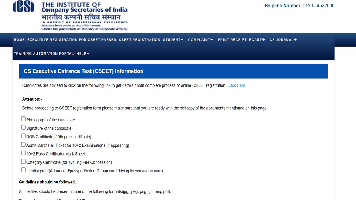 ICSI CSEET November 2024 Registration Last Date, Apply At Icsi.edu ...