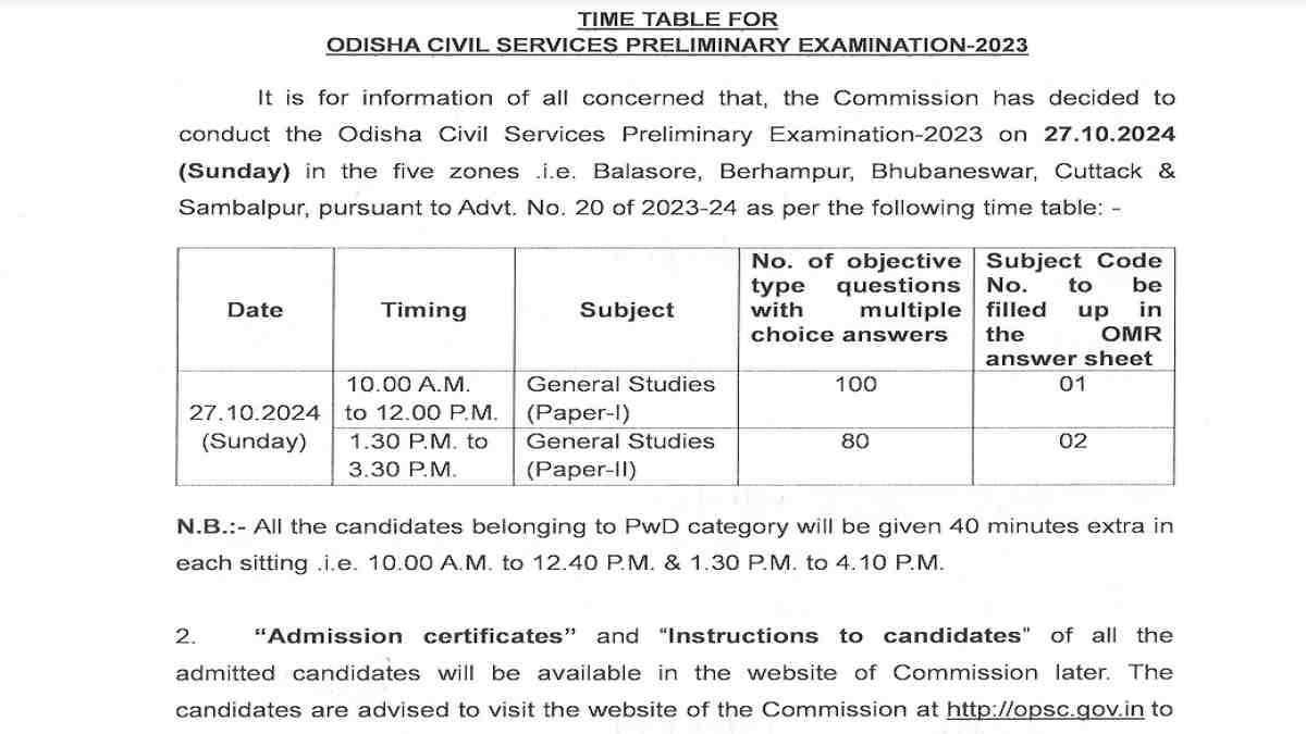 OPSC OCS Admit Card 2024 Out At Opsc.gov.in: Direct Link To Hall Ticket ...