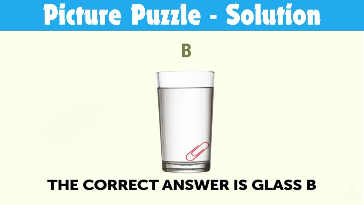 Picture Puzzle IQ Test: Which Glass Has More Water? Solve in 21 Seconds!