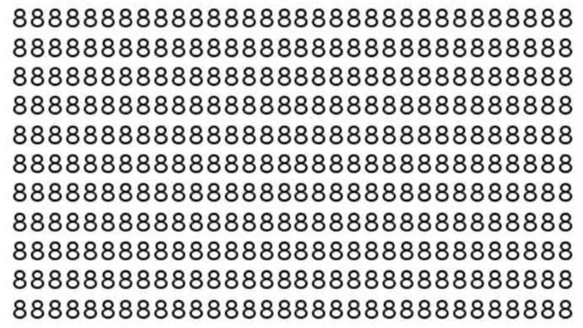 Optical Illusion IQ Test: Can You Spot the Number 6 Hidden Among 8’s in 8 Seconds?