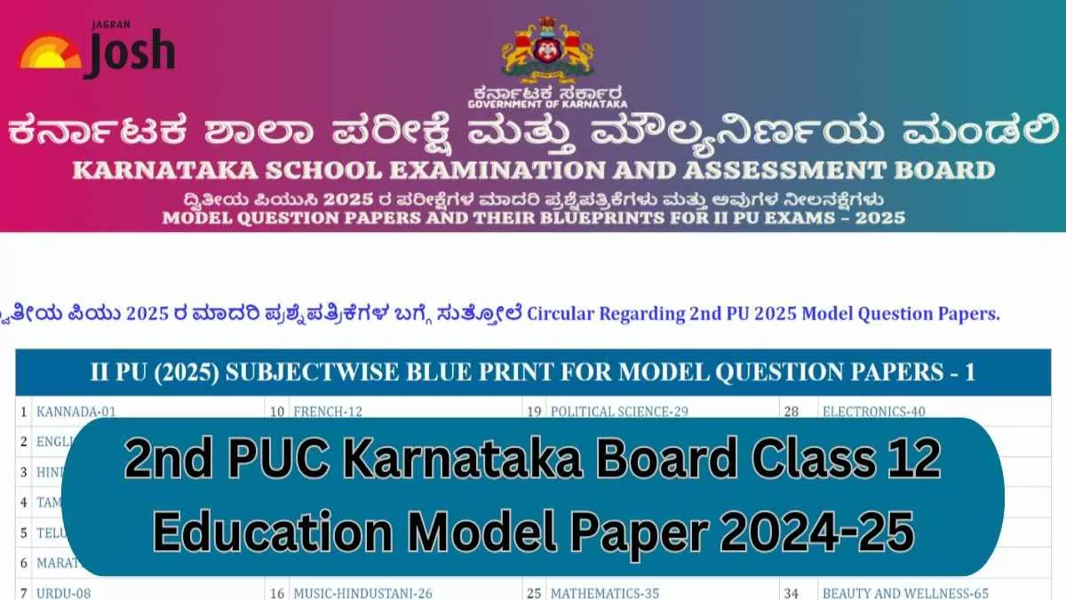 Get Here direct link to download Class 12 2nd PUC model sample question paper 2024-25 PDF for Karnataka Board.