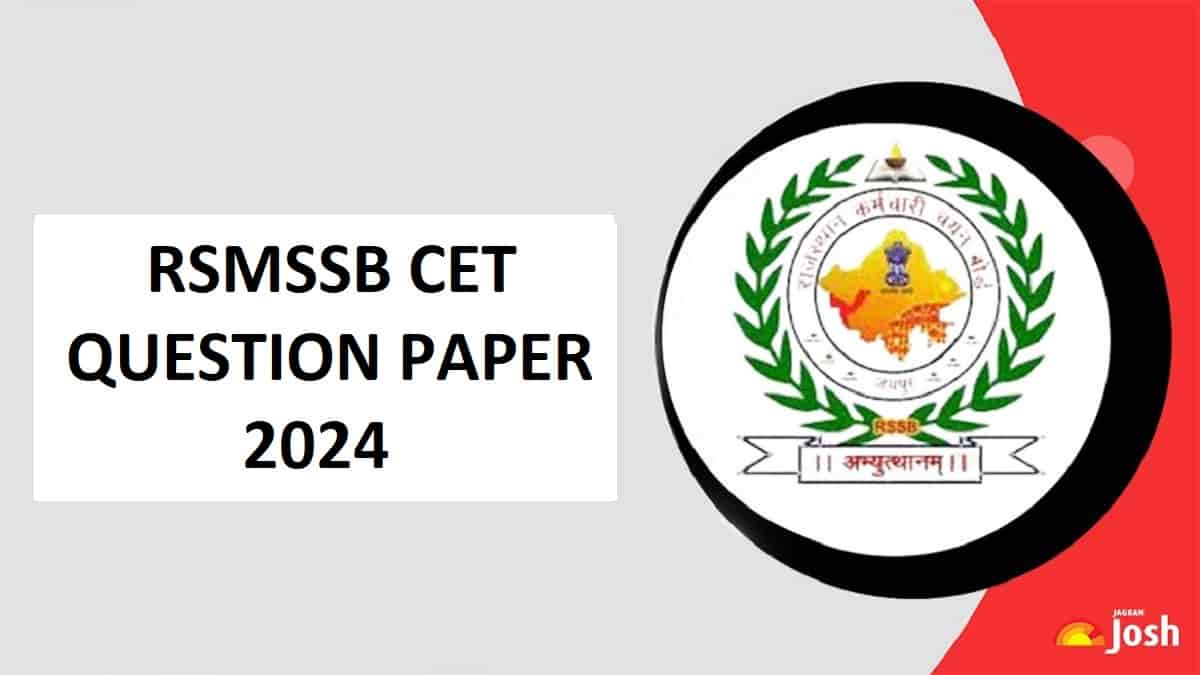 RSMSSB CET Question Paper 2024: Download Rajasthan 12th Level Shift 1 and 2 Unofficial Answer Key PDF