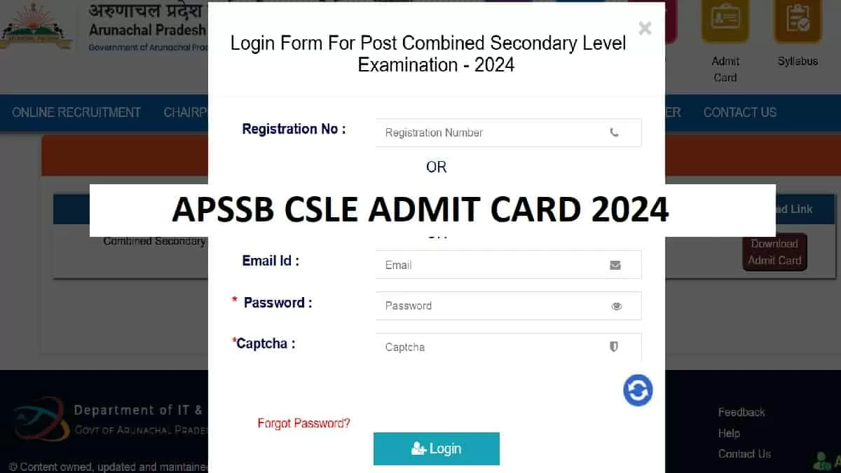APSSB CSLE Admit Card 2024 OUT at apssb.nic.in