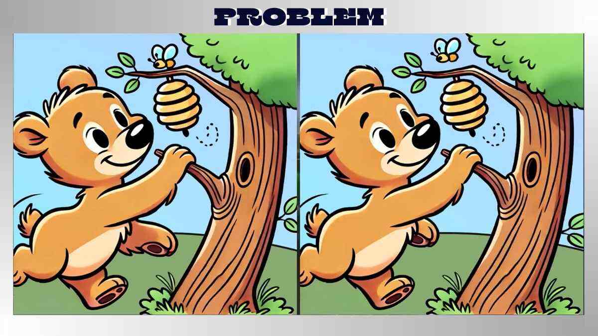 Find 3 Differences in Brown Bear and Beehive Pictures in Just 12 Seconds