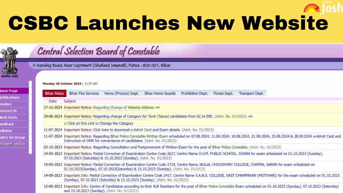 CSBC Bihar Police Constable New Website