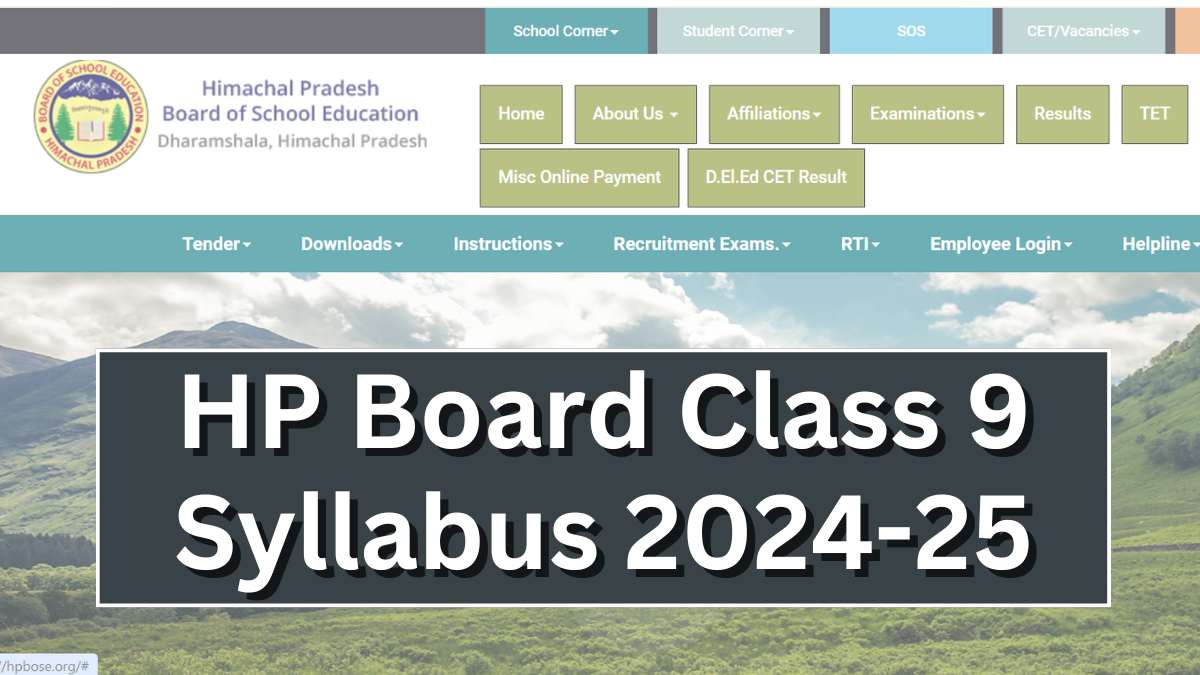 HP Board Class 9 Syllabus 2024-25: HPBOSE Subject Wise Syllabus PDF Download