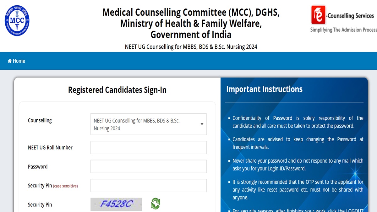 Neet Ug Counselling Stray Vacancy Round Seat Allotment Result Today At Mcc Nic In