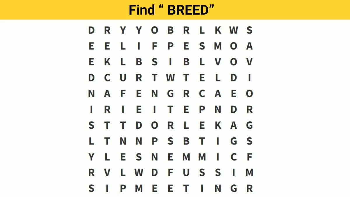 Word search puzzle - Find breed in 10 seconds!
