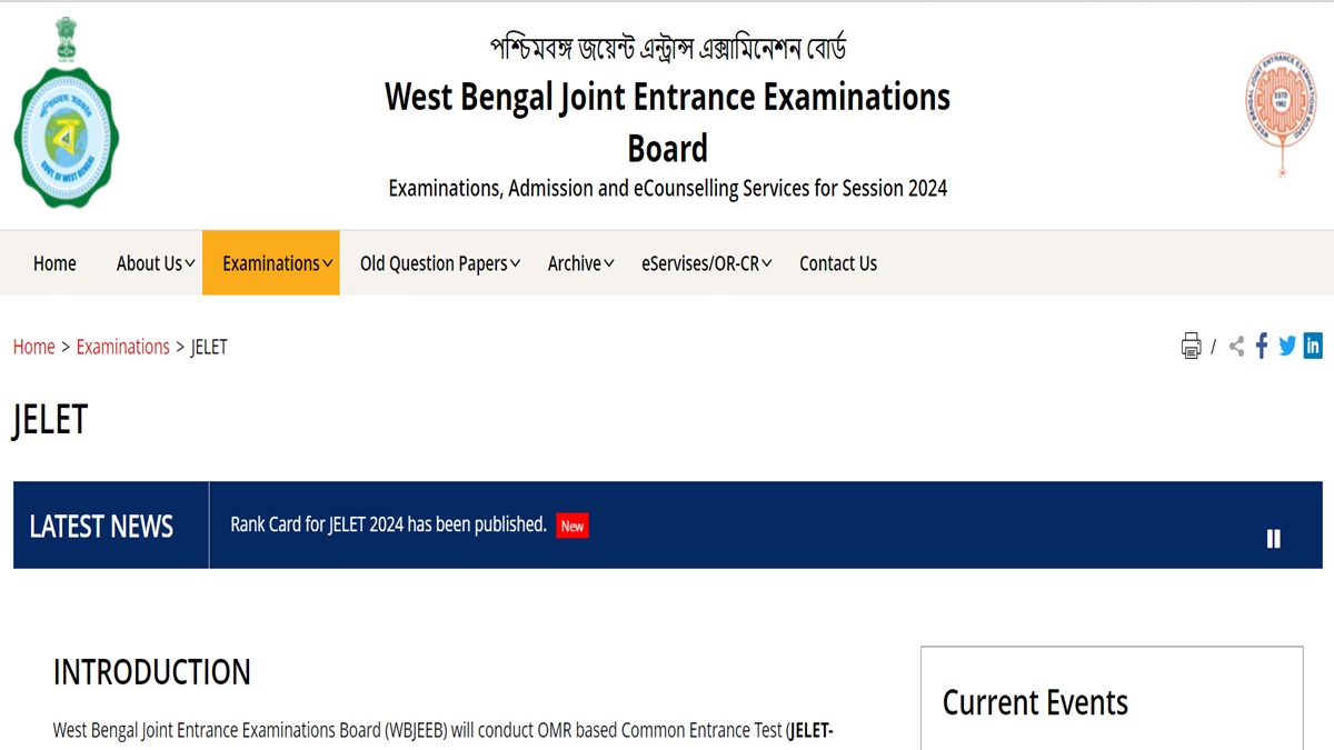 WBJEE JELET 2024 Counselling