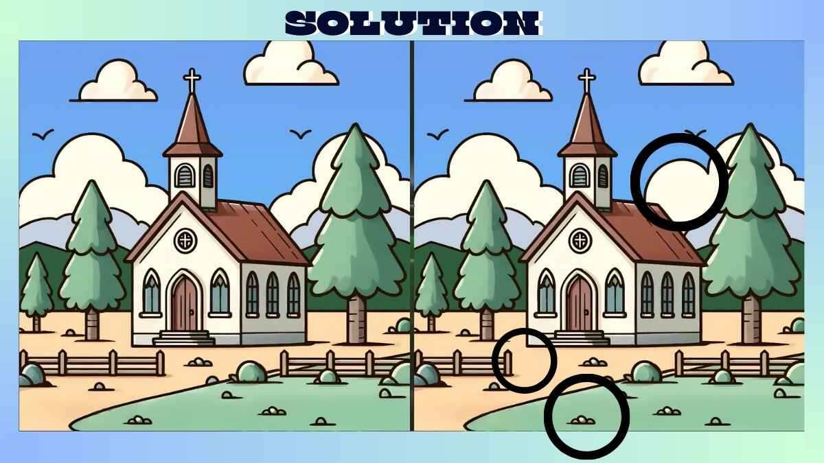 Find 3 Differences in 19 Seconds in Church Pictures
