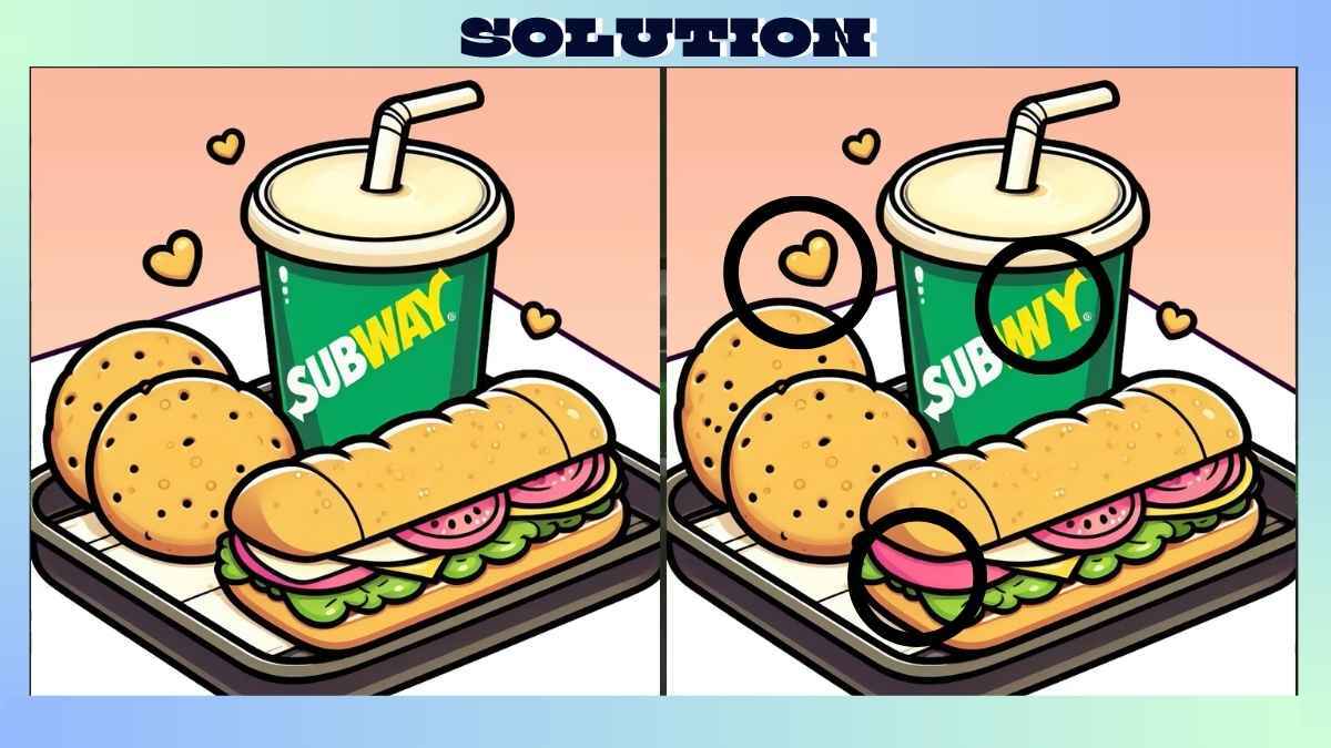 Find 3 Differences in 21 Seconds in Subway Platter Pictures