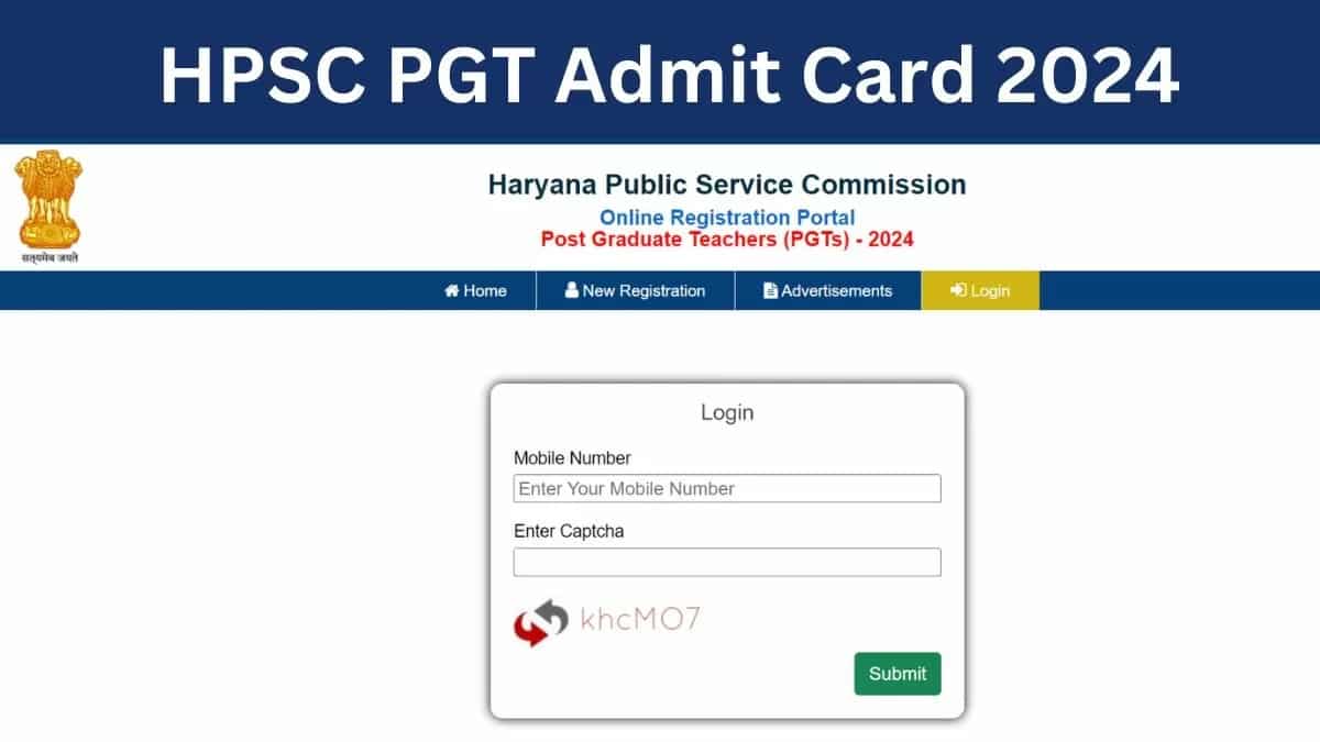 HPSC PGT Admit Card 2024 OUT at hpsc.gov.in: Download Haryana Teacher Call Letter