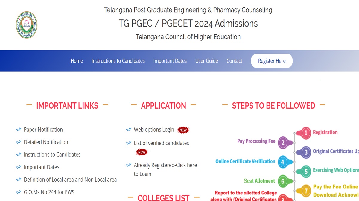 TS PGECET Counselling Phase 1 Allotment Result 2024