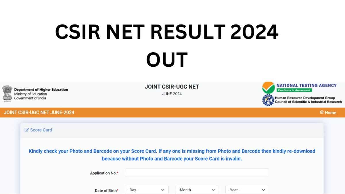 CSIR NET Result 2024 OUT at csirnet.ntaonline.in: Download Marks Here