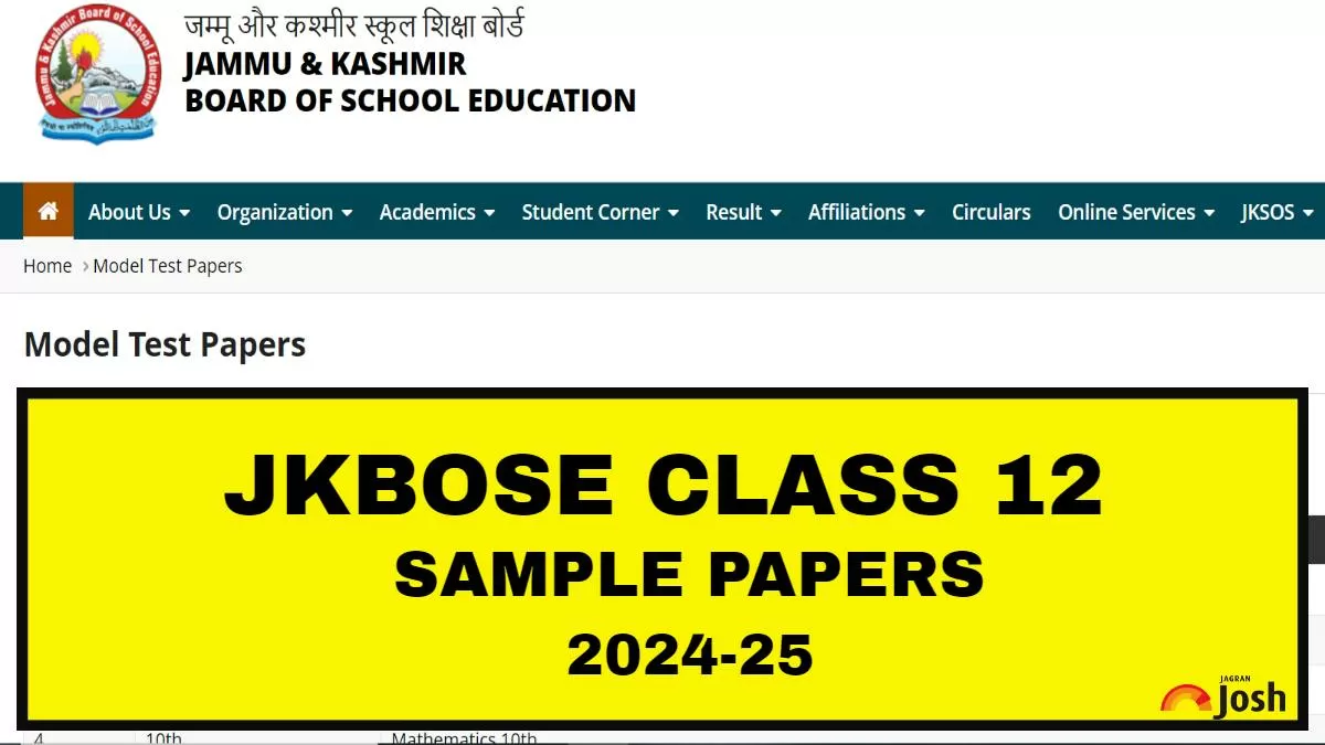 Get here 2024-25 model papers for JKBOSE Class 12 PDF.