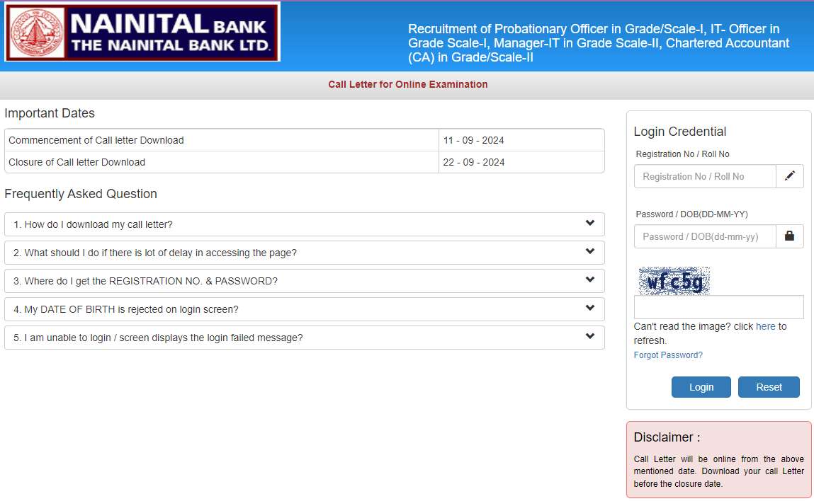 Nainital Bank admit card 2024 OUT: PO, IT Officer, Manager IT और CA पदों के लिए एडमिट कार्ड जारी, ये रहा Link