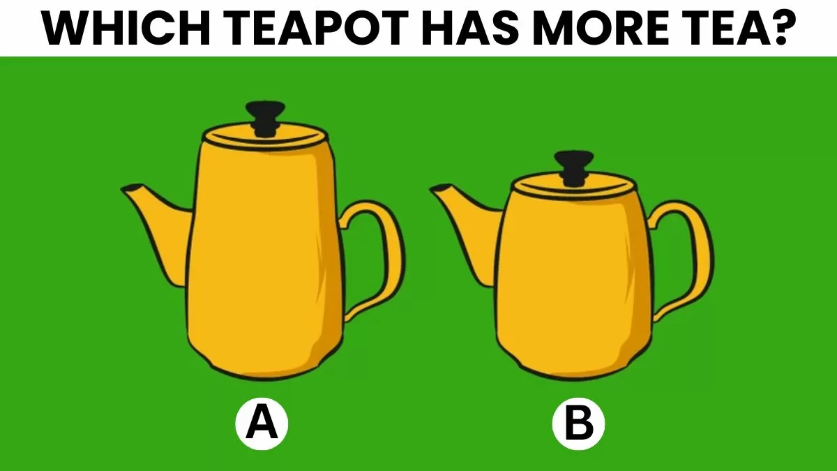 Which teapot has more tea?