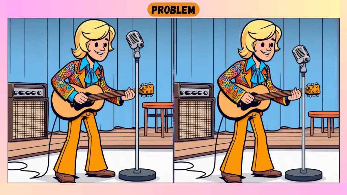 Find 3 Differences in 31 Seconds in This Guitar Playing Picture