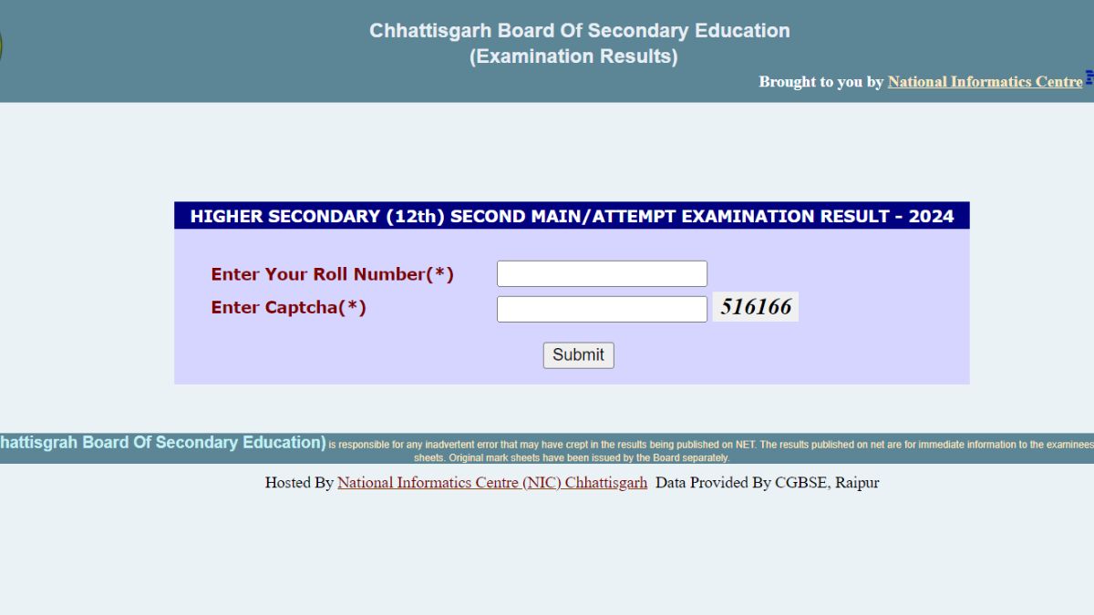 CGBSE 12th Supplementary Result 2024 Out at cgbse.nic.in