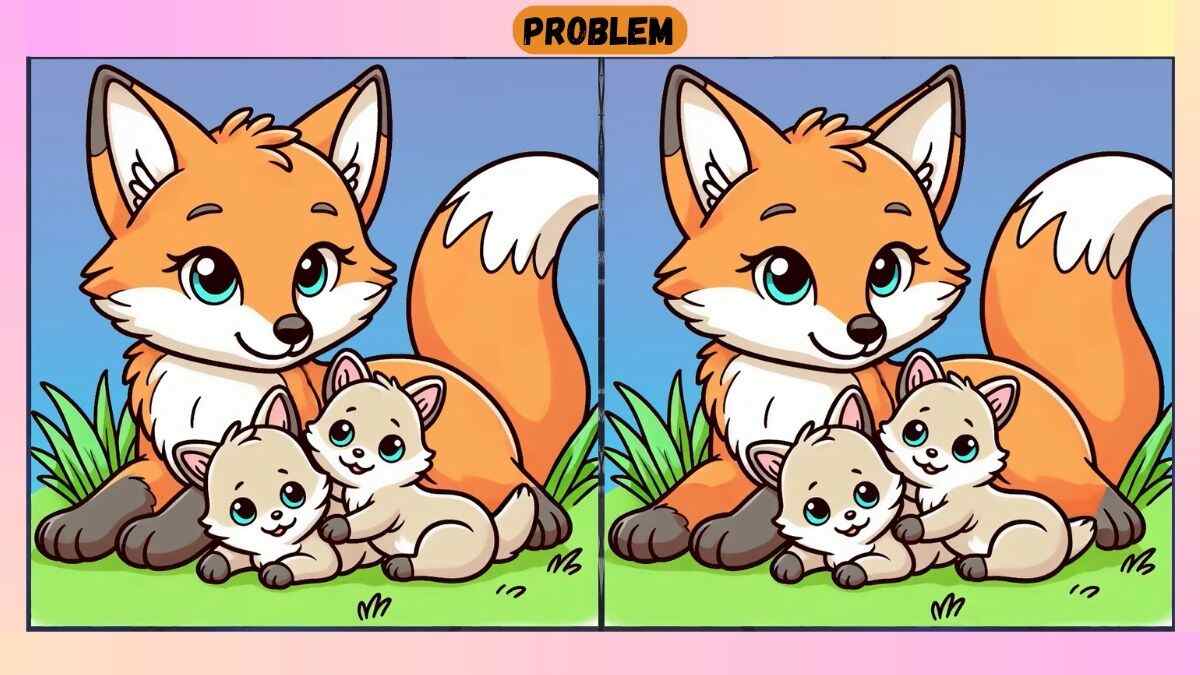 Find 3 Differences in 32 Seconds in This Fox Family Picture