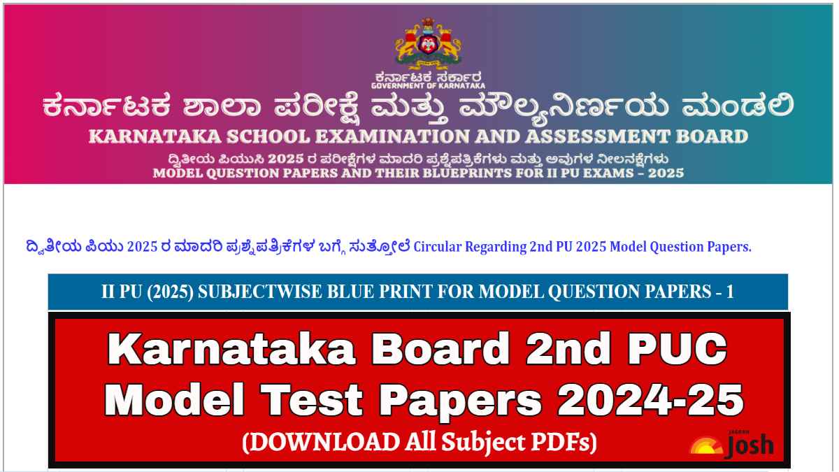 Karnataka 2nd PUC Model Test Paper 2025: Download Class 12 Sample Paper PDF