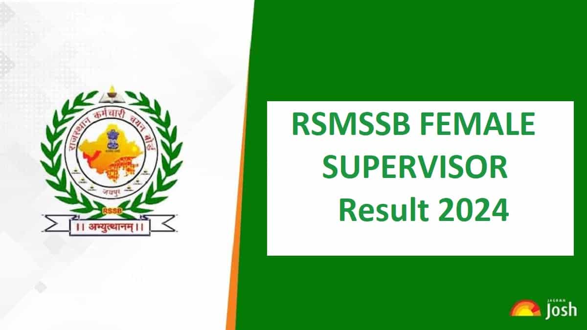 RSMSSB Mahila Supervisor Result 2024 OUT at rsmssb.rajasthan.gov.in: Download Female Supervisor Merit List PDF