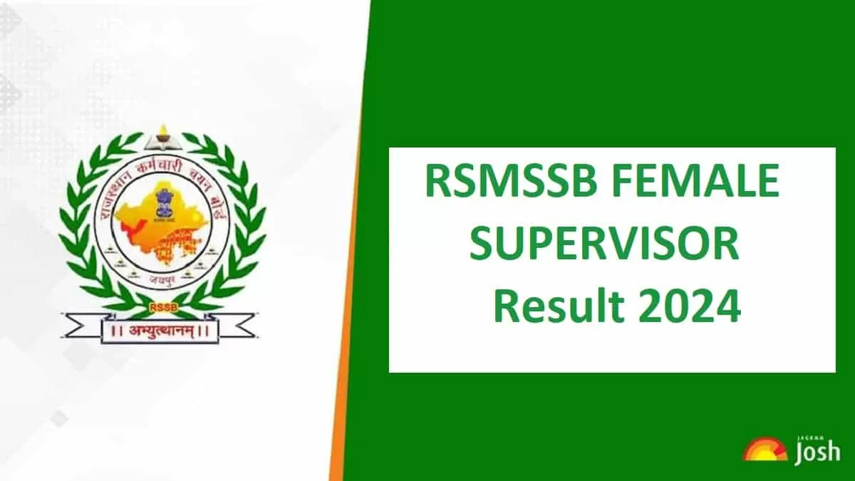 RSMSSB Mahila Supervisor Result 2024 at rsmssb.rajasthan.gov.in