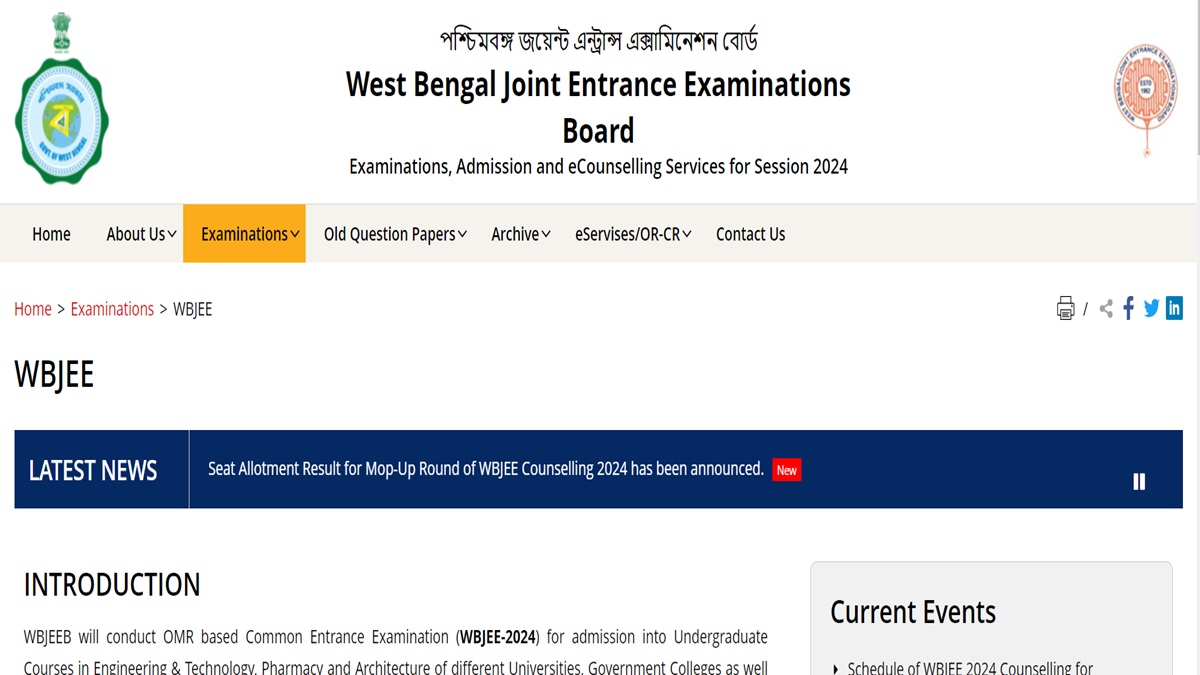 WBJEE BPharm Counselling 2024