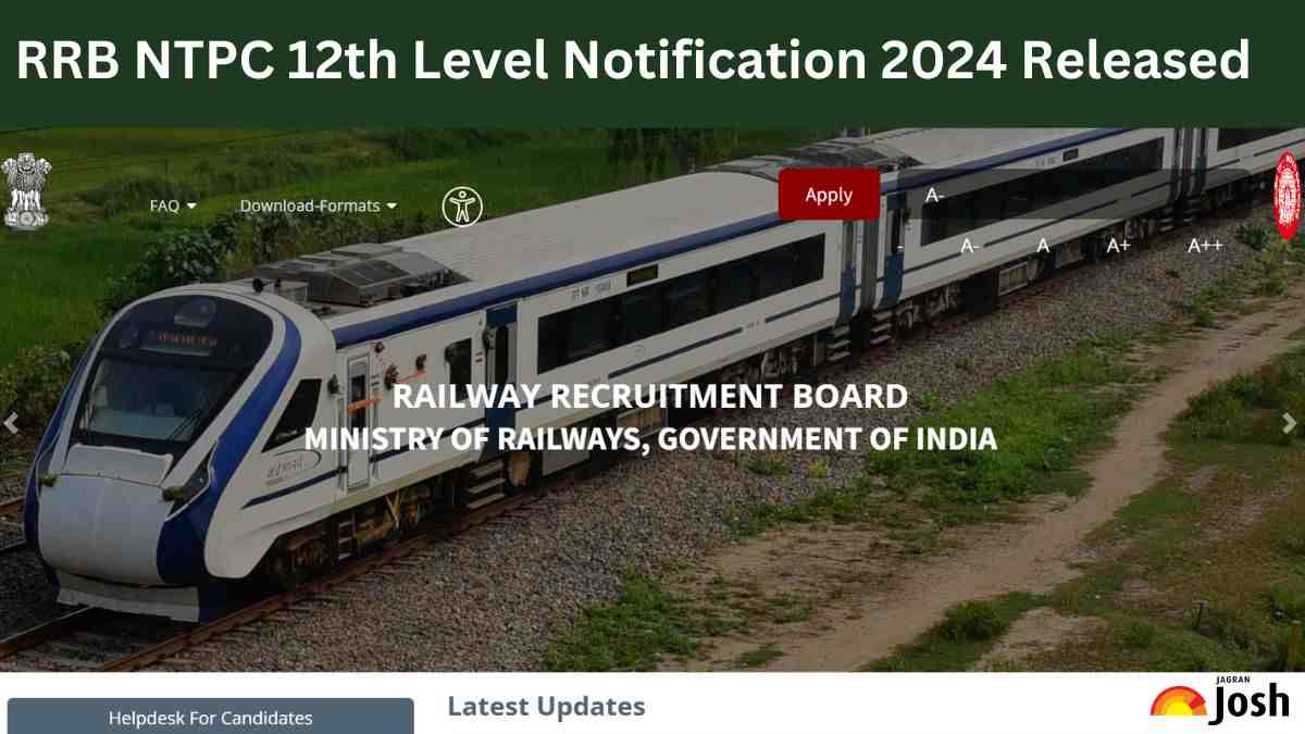 RRB NTPC UG Notification 2024 Released: रेलवे में 12वीं पास के लिए 3445 पदों पर निकली भर्ती, यहाँ देखें डिटेल्स 