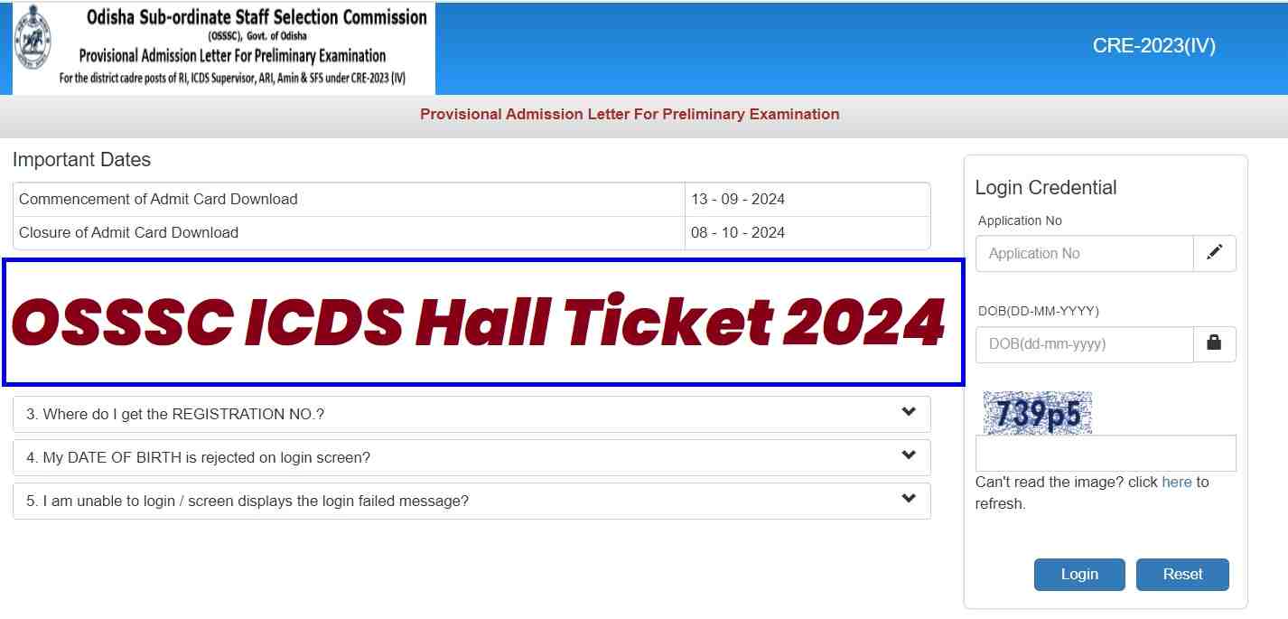 (Link Active) OSSSC ICDS Admit Card 2024 for 2895 Posts: Download Hall Ticket for RI, ARI, Amin And Others, Check Exam Schedule  