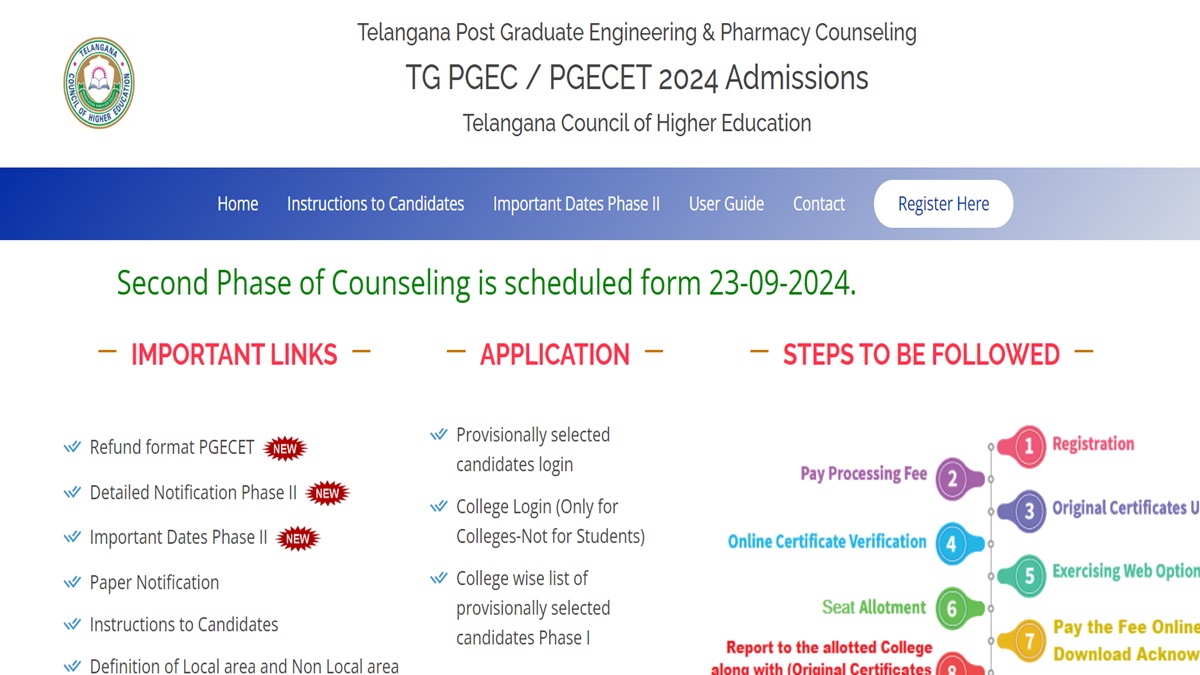 TS PGECET Counselling 2024 Round 2