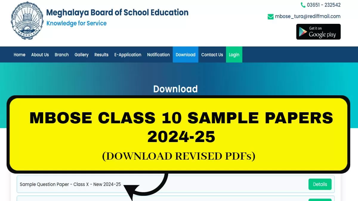 Download Subject-Wise Meghalaya Board MBOSE Sample Question Papers for 2025 Class 10 Board Exams.
