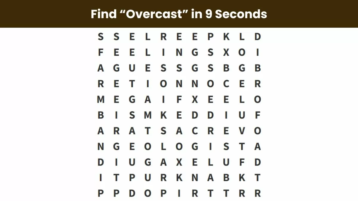 Find the word overcast in 9 seconds