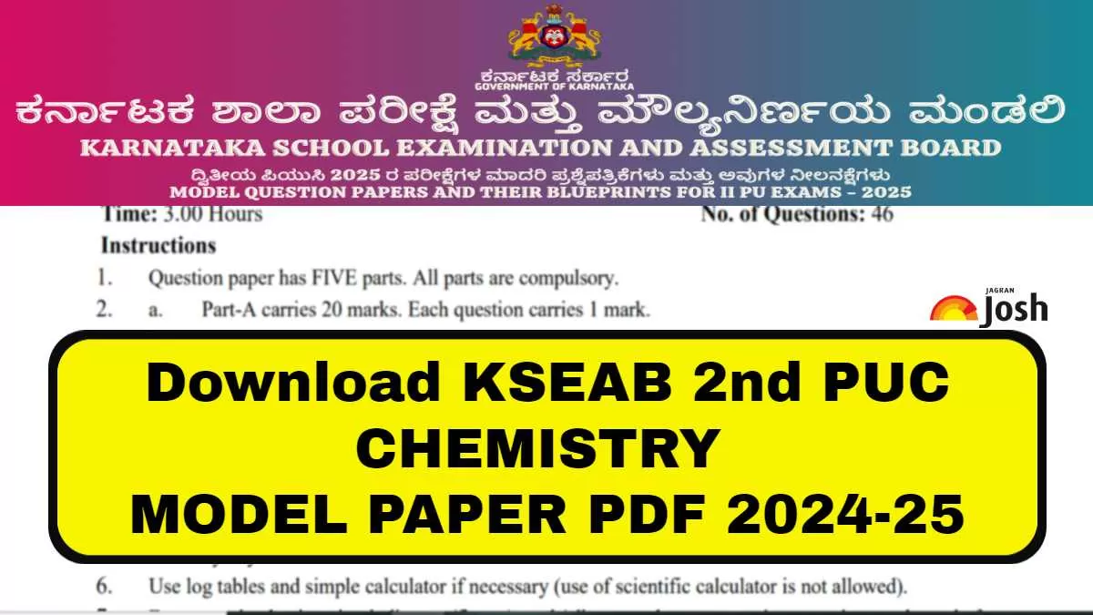 Get Here direct link to download Class 12 2nd PUC Chemistry model sample question paper 2024-25 PDF for Karnataka Board.