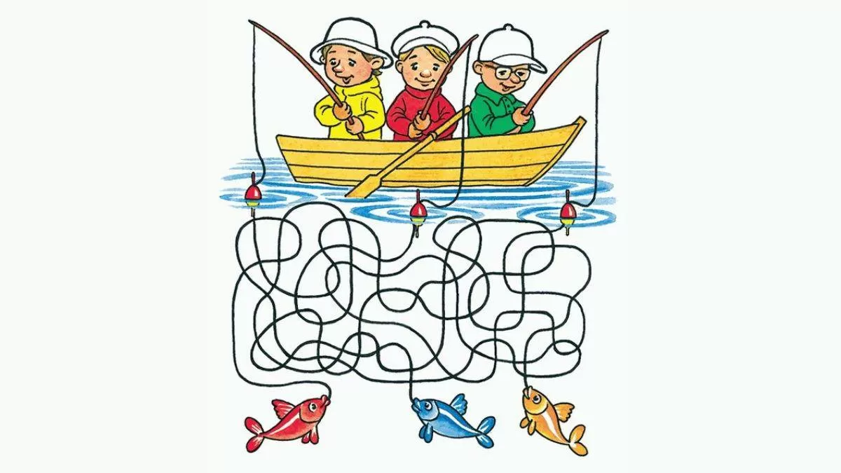 Who is catching the golden fish?