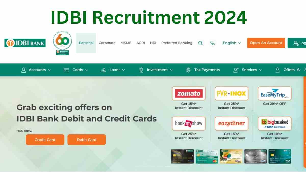 IDBI Recruitment 2024: आईडीबीआई बैंक में SO पदों पर निकली भर्ती, यहाँ देखें योग्यता  