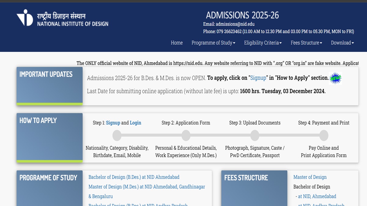 NID DAT 2025 Registration Begin