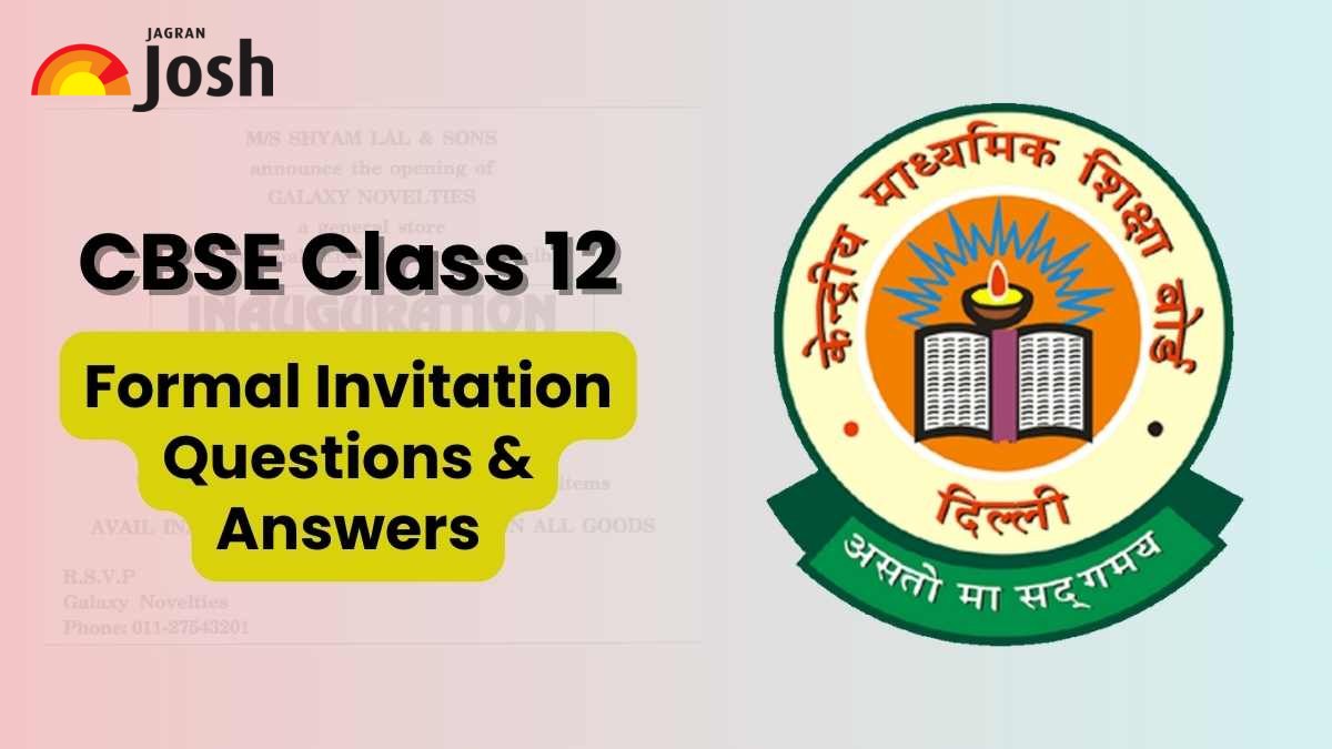 CBSE Class 12 Formal Invitation Format and Practice Questions 2024-25 PDF