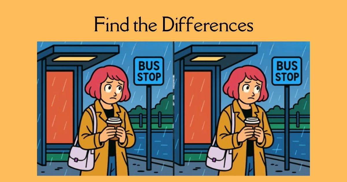 Spot the 3 Differences in Girl Waiting at Bust Stop Beat the 35-Second Challenge!