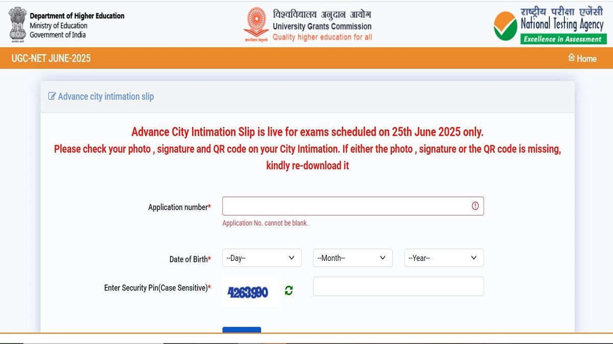 [Link Active] NTA UGC NET June 2025 City Intimation Slip Released: Download City Slip and Admit Card PDF - Link Here