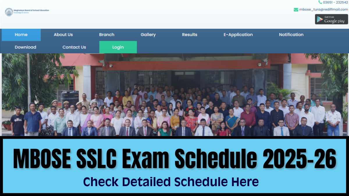 MBOSE SSLC (Class 10th) Exam 2026 in December, Supplementary in March
