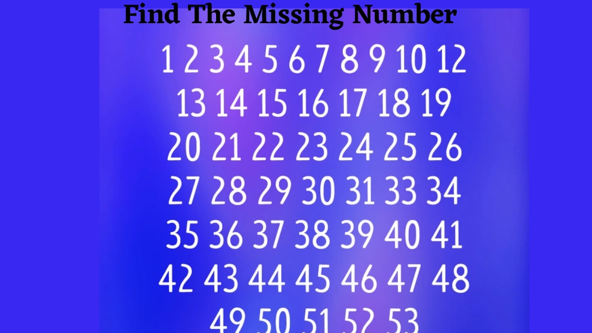 If You Possess A 140+ IQ Level, Then Find The Missing Number In A Sequence Series of 1 To 53