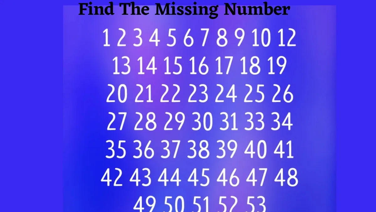 If You Possess A 140+ IQ Level, Then Find The Missing Number In A Sequence Series of 1 To 53