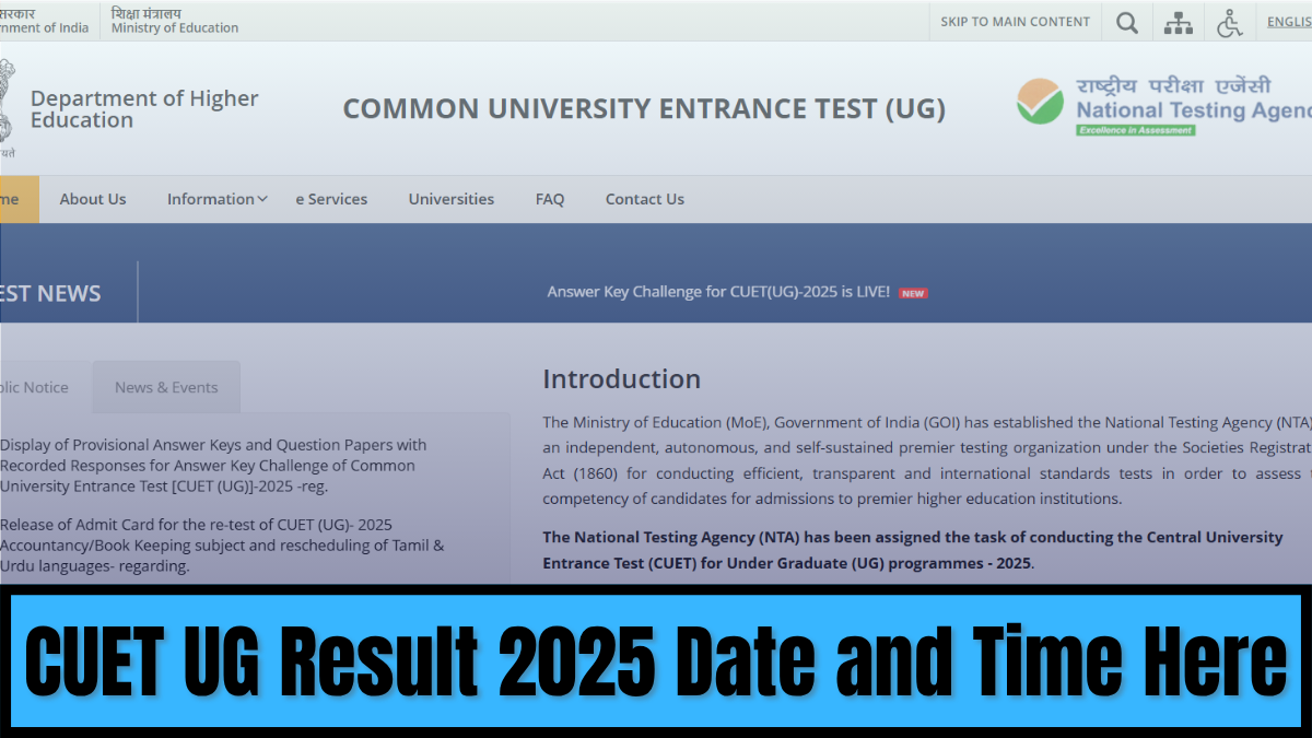 CUET UG Result 2025 Release Soon, Check Expected Result Release Date and Time, Official Website Link 