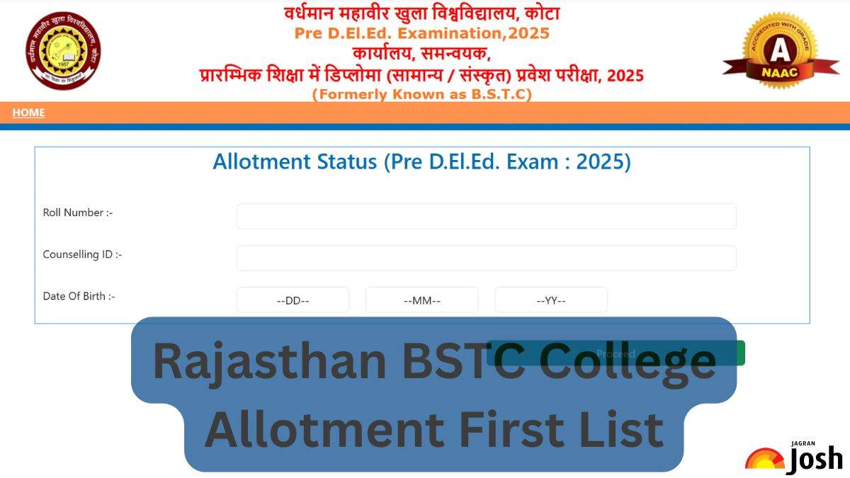 Rajasthan BSTC College Allotment First List OUT at predeledraj2025.in, Check Document Verification List Here