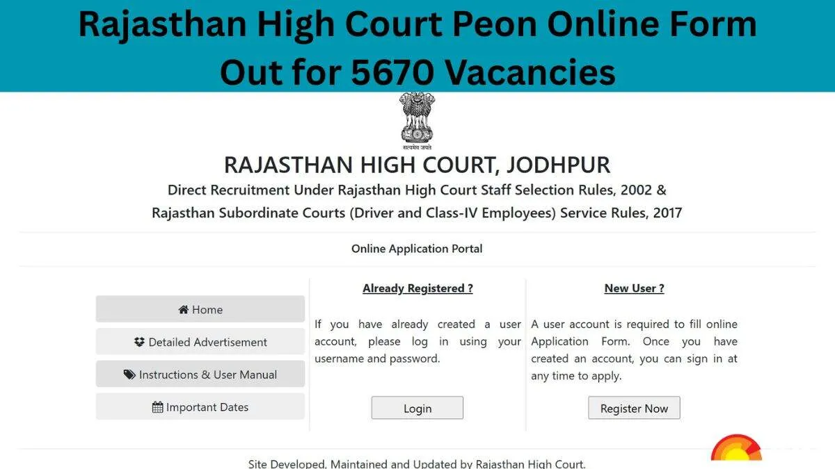 Rajasthan High Court Application Form 2025 Out for 5670 Posts, Direct Apply Online Link