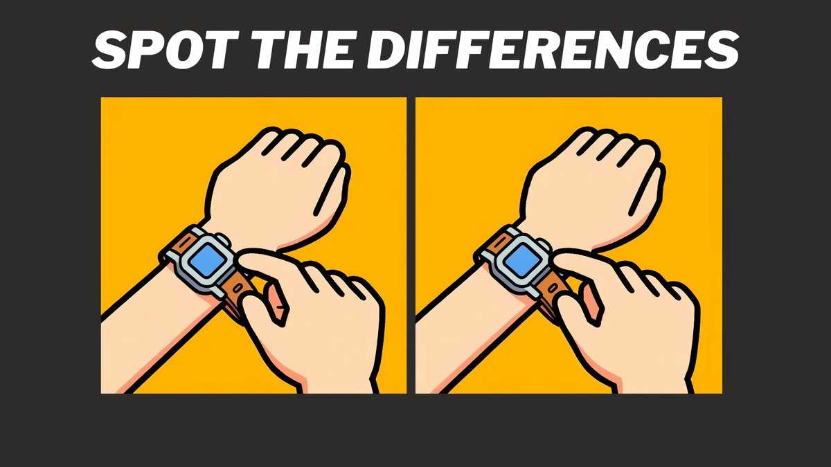 How Observant Are You? Find 3 Differences in Wristwatch Pictures in 19 Seconds!