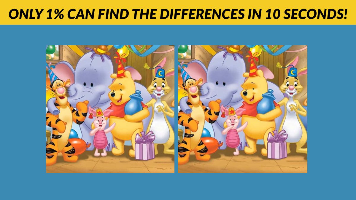 Do You Have Eagle Eyes? Find the 2 Differences in Winnie the Pooh Pictures in 10 Seconds!