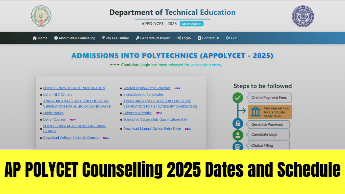 AP POLYCET Web Options 2025: Application Window Opens for Ranks 1 to 50,000 at polycet.ap.gov.in, Check More Details Here