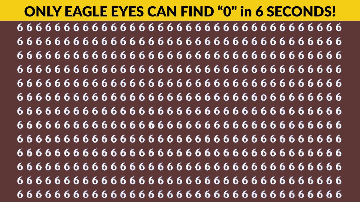 Optical Illusion: Only 3% With Eagle Eyes Can Find “0” Among “6” in 6 Seconds!